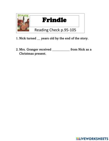 Frindle Reading Check p.95-105