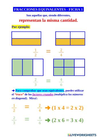 Fracciones equivalentes