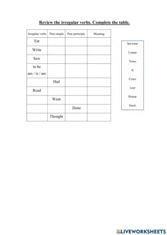 Irregular verbs 22-11