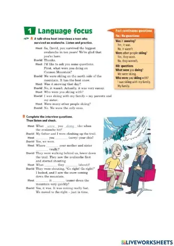 Past continuous questions