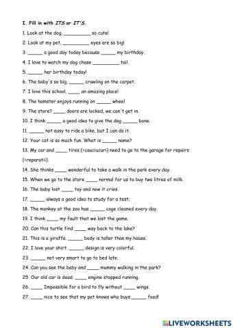 Spelling, to be, possessive adjectives