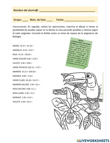 Suma con números decimales