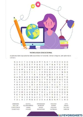CAÇA PALAVRAS - TECNOLOGIA EDUCACIONAL 