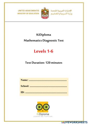 Diagnostic test Math Level 1