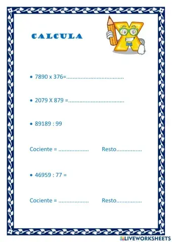 Multiplicaciones y divisiones