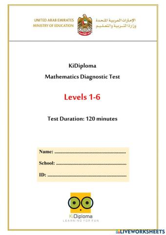 Diagnostic test Math Level 2