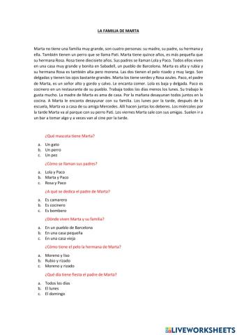 Marta y su familia