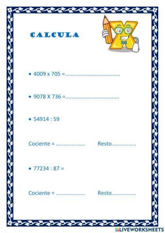 Multiplicaciones y divisiones