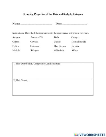 Grouping Properties of the Hair