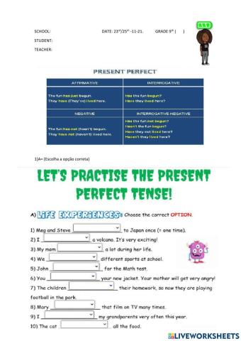 TASK III UNIT.-9th PRESENT PERFECT