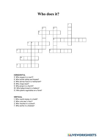 Jobs crossword