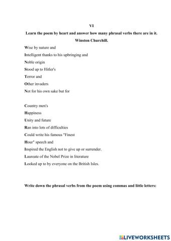 The poem devoted to Winston Churchill