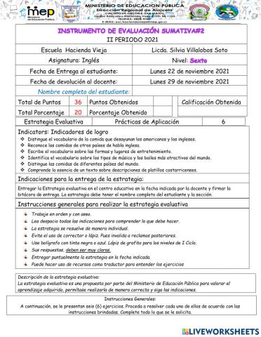 II Estrategia Evaluativa 6to