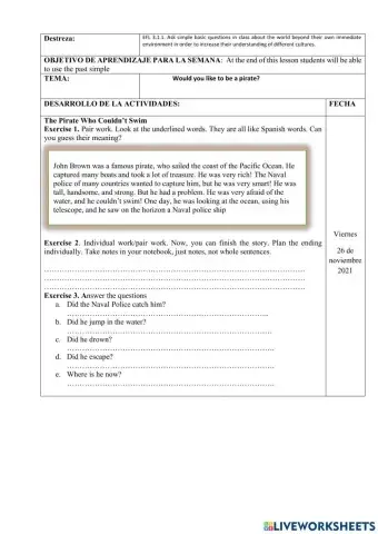 Past simple tense 7th