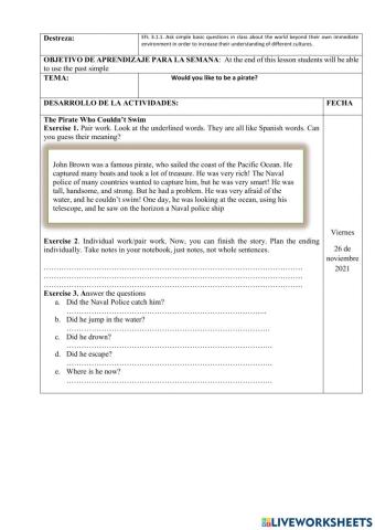 Past simple tense 7th