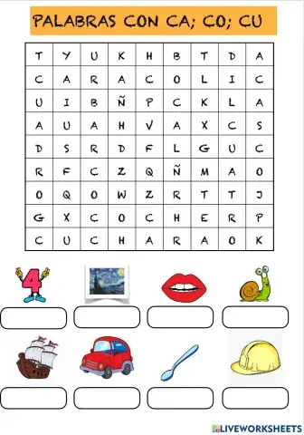 Palabras con ca, co, cu