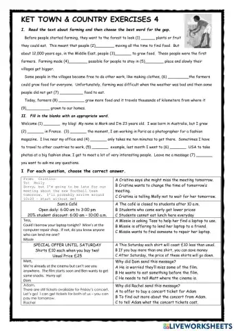 KET Town & Country Exercises 4