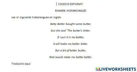 Examen hispanoinglés