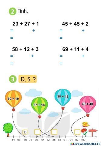 Phép cộng số 2CS với số có 2CS (T3)