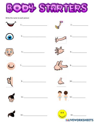Starters- body parts