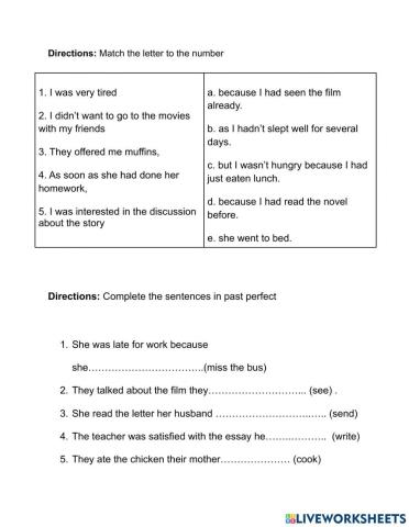 Past Perfect Exercises