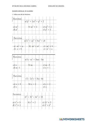 Factorizacion por factor comun