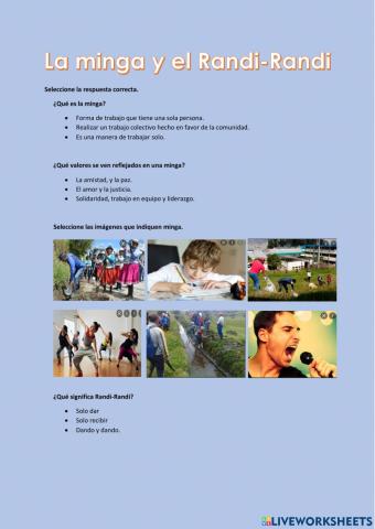 La minga y el randi randi