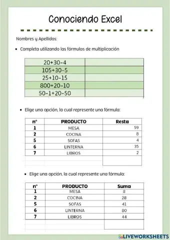 Ejercicios de Excel