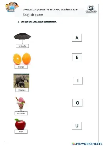 The vowels and colors