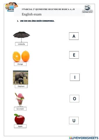 The vowels and colors