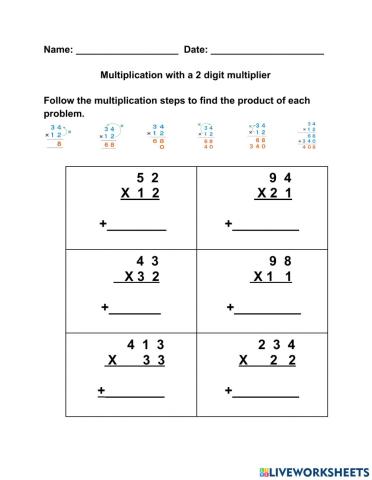 Multiplication by 2 digits