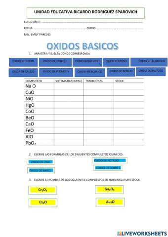 OXIDOS BASICOS