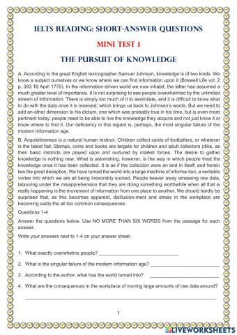 The Pursuit of Knowledge