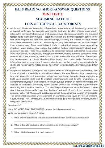 Alarming Rate Of Loss Of Tropical Rainforests