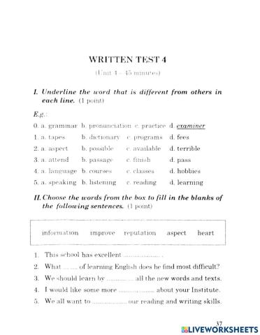 Written test 4