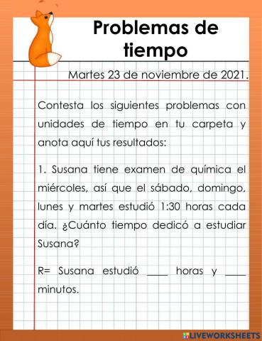 Problemas de tiempo