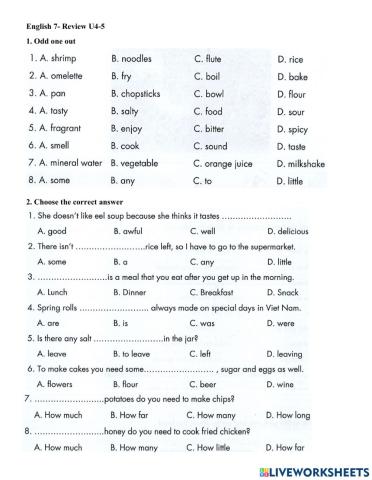 Grade 7- Review U4-5