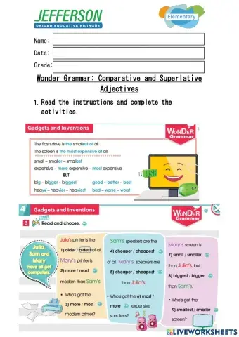 Wonder Grammar: Comparative and Superlative Adjectives