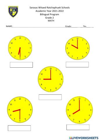 Clock half past