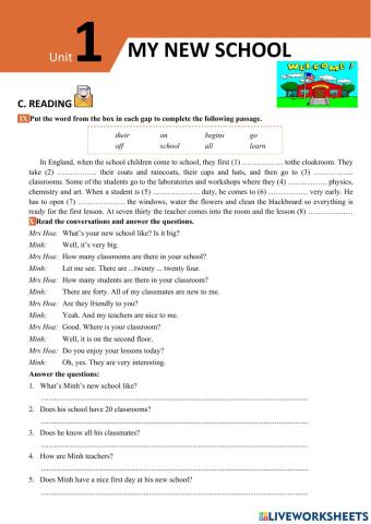 English 6 Big4 Unit 1 Reading Skill
