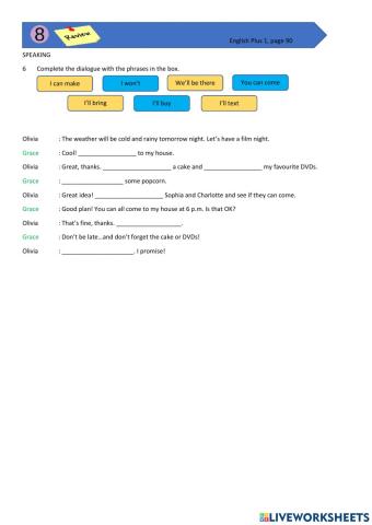 English Plus 1,REVIEW SPEAKING page 90