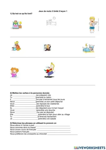 Jeux de mots 2 unité 2 leçon 1