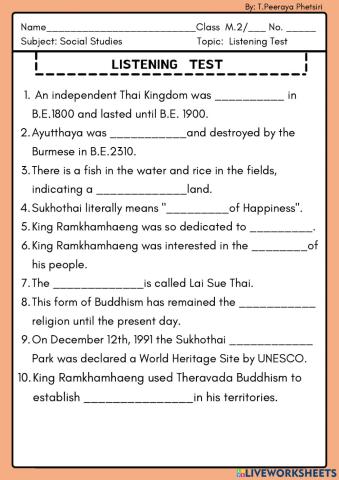 So M.2 - Listening test