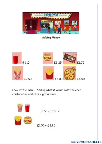 Adding Money at the Cinema