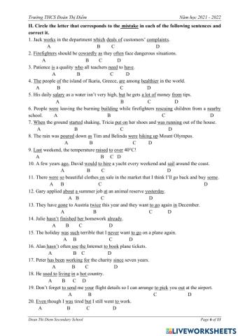 Tìm lỗi sai đề cương