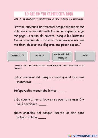 Lo que no vio caperucita roja