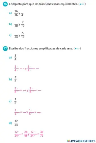 Fracciones equivalentes