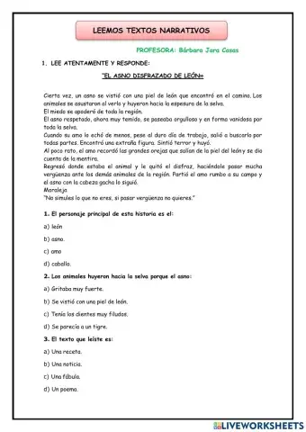 Leemos textos narrativos - 23 de noviembre