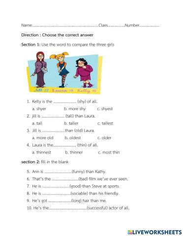 Comparative and superative