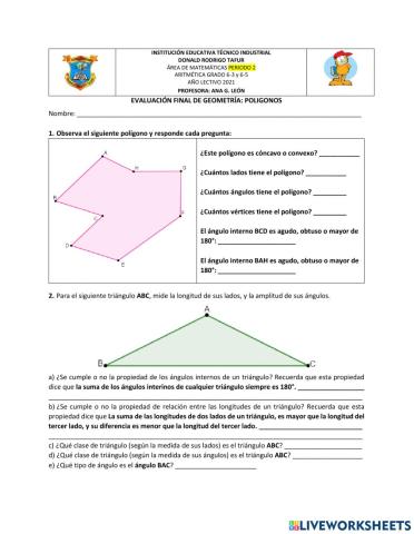 Evaluación de geometría